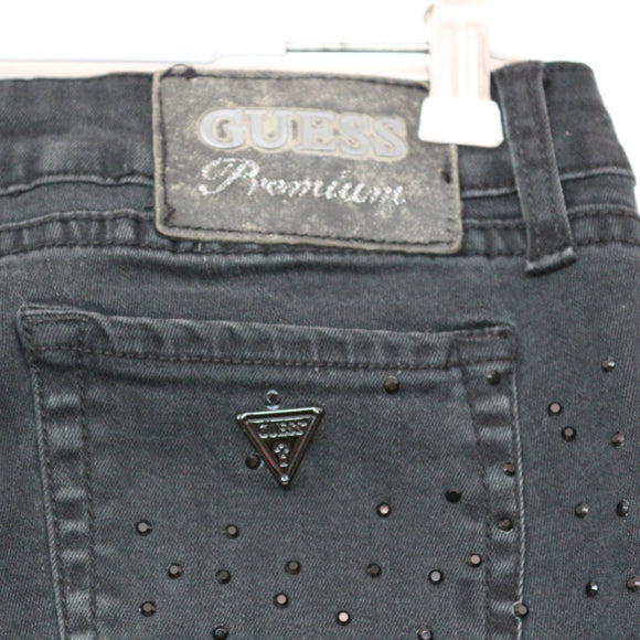 Guess Black Sparkle Skinny Jeans - Size 26 (Broken Button)