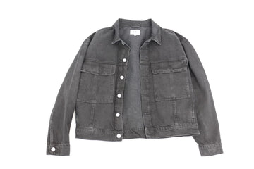 C&A Black Denim Engraved Silver Button Jacket – L