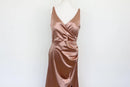 Rose Gold Strappy Bodycon Dress with Side Slit – Size XL | Thrift Finds-1