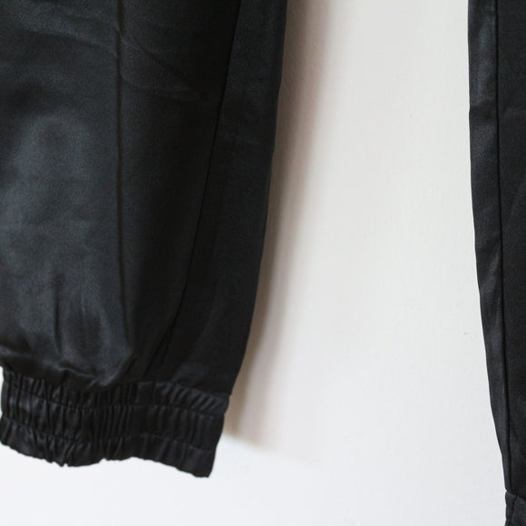 Nike Black Satin Cuffed Sweatpants - M