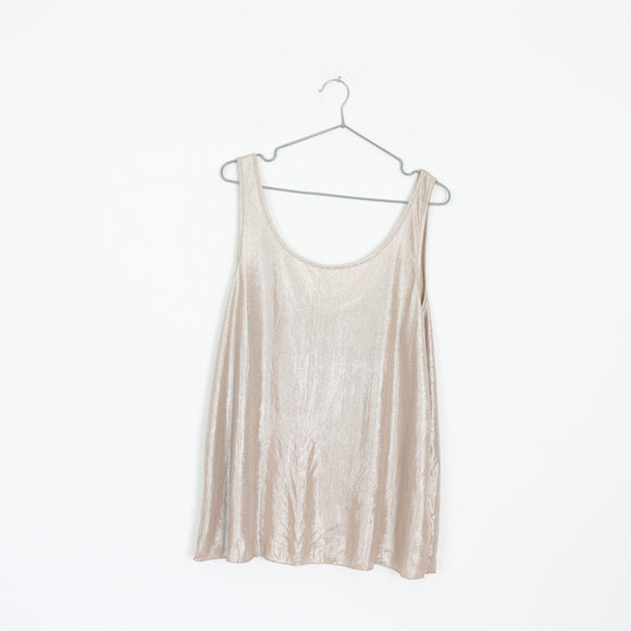 Zara Trafaluc Gold Metallic Tank Top - L
