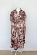 Maroon & Peach Jungle Print Shirt Dress – Size M | Thrift Finds-2