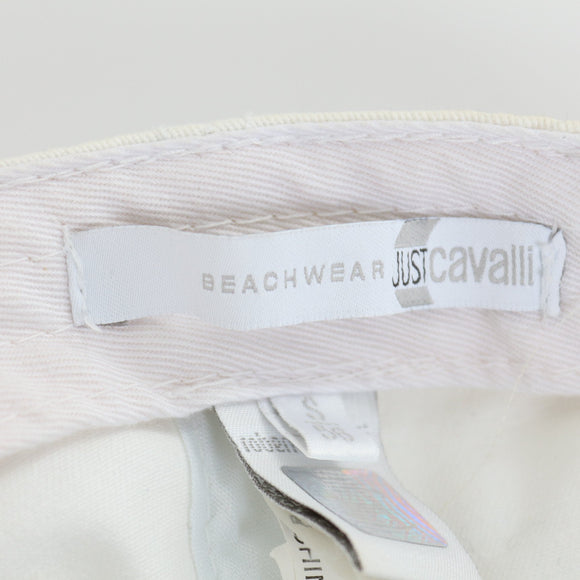 Just Cavalli White Sequin Logo Baseball Cap