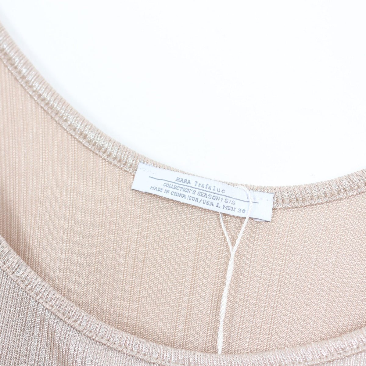 Zara Trafaluc Gold Metallic Tank Top - L | U-turn Online Thrift Shop