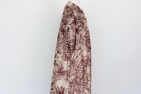 Maroon & Peach Jungle Print Shirt Dress – Size M | Thrift Finds