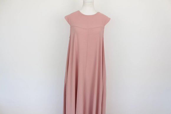 Pastel Pink Sleeveless A-Line Maxi Dress – Size L | Thrift Finds