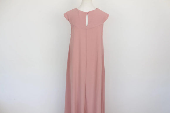 Pastel Pink Sleeveless A-Line Maxi Dress – Size L | Thrift Finds