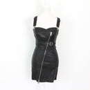 Diesel Biker-Style Leather Mini Dress - S-1