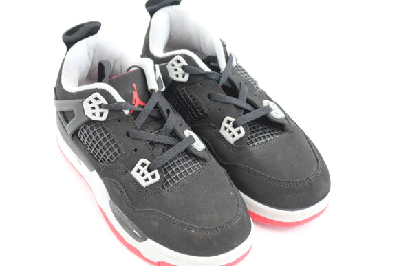 Nike Air Jordan 4 Retro ‘Bred’ Sneakers – Kids Size 2-3