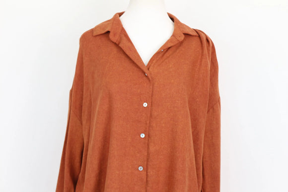 Burnt Orange Long-Sleeve Shirt – Size M | Brand new