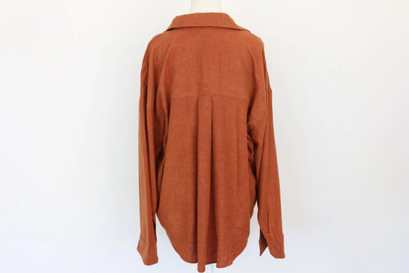 Burnt Orange Long-Sleeve Shirt – Size M | Brand new
