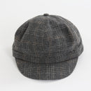 Charcoal Grey Check Newsboy Cap-1