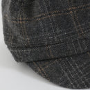 Charcoal Grey Check Newsboy Cap-2