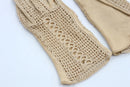 Beige Crochet Detail Dress Gloves – S-2