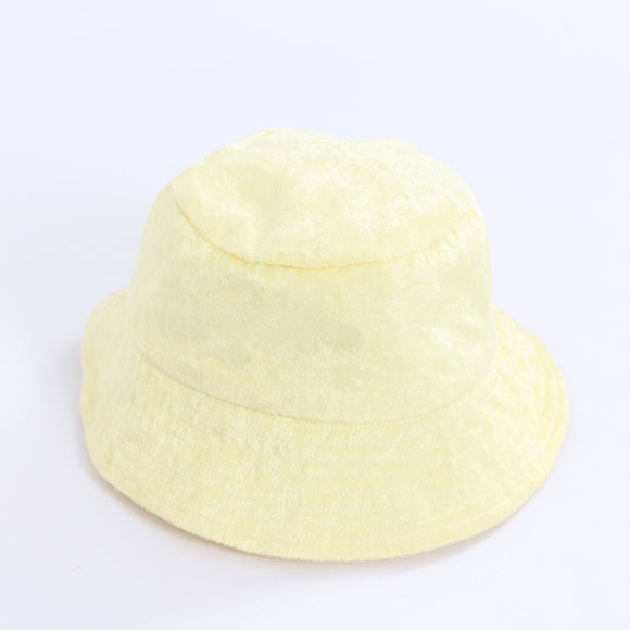 Pale Yellow Velvet Bucket Hat