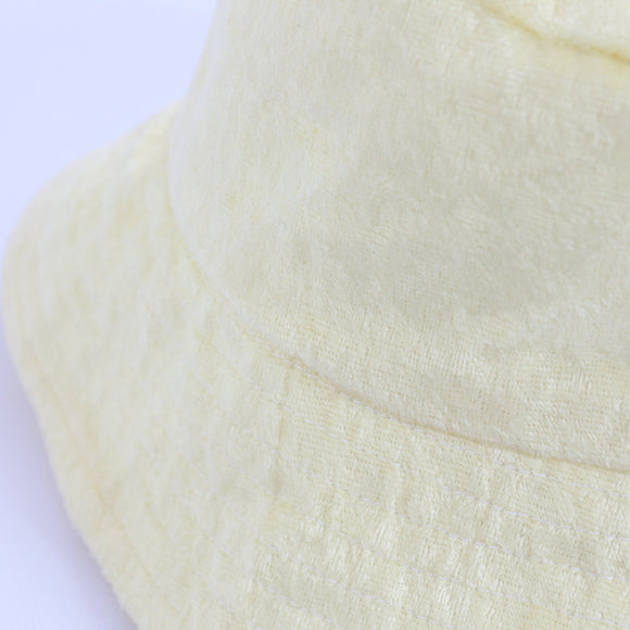 Pale Yellow Velvet Bucket Hat