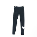 Nike Black Leggings with Large White Swoosh - XS-1