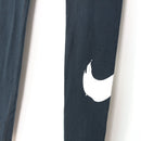 Nike Black Leggings with Large White Swoosh - XS-2
