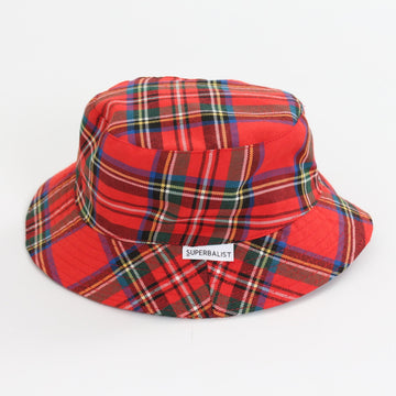 Superbalist Red Plaid Bucket Hat
