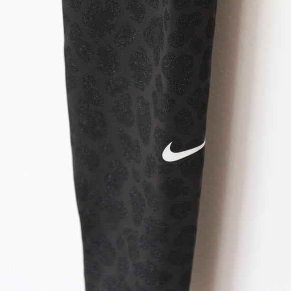 Nike Dri-FIT Black Cheetah Sparkle Print Leggings - XS