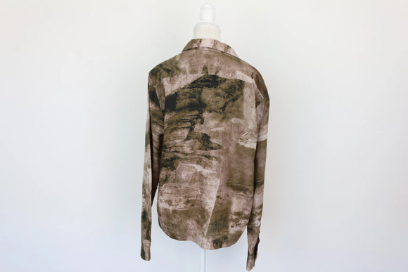 Green Tonal Long-Sleeve Shirt – Size L | Brand new