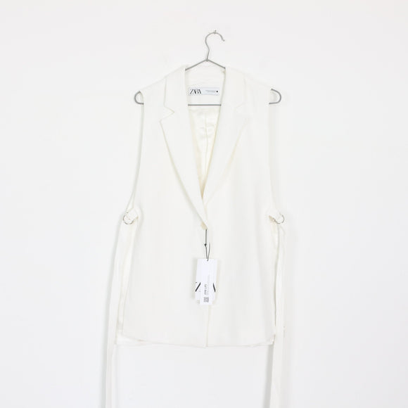 Zara White Blazer-Style Blouse - XS (Generous Fit)