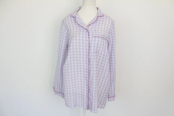 Purple Check Shirt with Chest Pocket – Size S | Thrift Finds