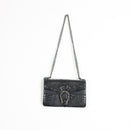 Black Croc-Effect Chain-Strap Crossbody Bag-2