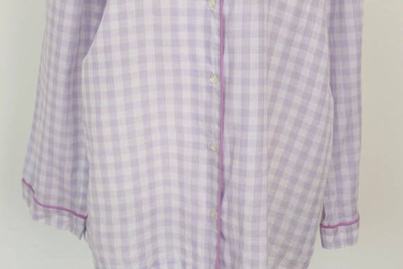Purple Check Shirt with Chest Pocket – Size S | Thrift Finds