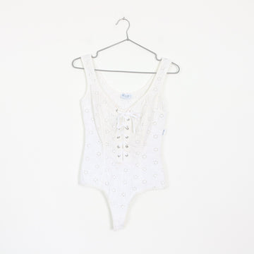 Anti-Flirt White Corset Bodysuit - Size 1