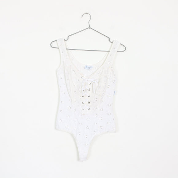Anti-Flirt White Corset Bodysuit - Size 1