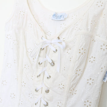 Anti-Flirt White Corset Bodysuit - Size 1 - 0