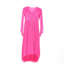 Bright Pink Velvet & Tulle Maxi Dress - Size 13/14-1