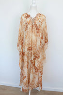 Peach Floral Dress with White Shell Detail – Size XL | Brand new-2