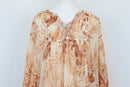 Peach Floral Dress with White Shell Detail – Size XL | Brand new-3