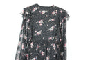 Black Chiffon Pink Floral Print Dress – Size M | Brand new-2