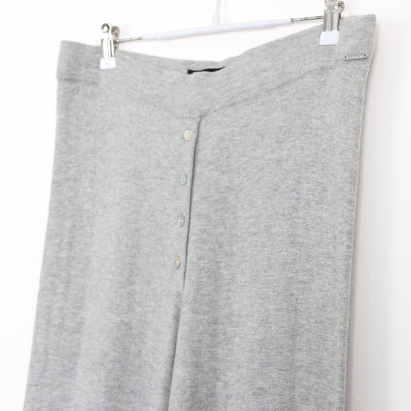 Desray Grey Knit Wide-Leg Pants - Size 34