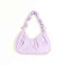 Lilac Mini Ruched Handbag with Crossbody Strap-1