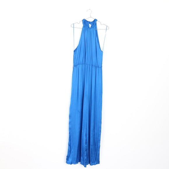 Zara Electric Blue Wide-Leg Jumpsuit - XL (Belt Not Included)