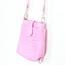 Pink Ostrich-Effect Crossbody Bag-3