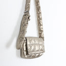Metallic Silver Quilted Puffer Crossbody Bag-3