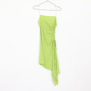 Morgan Lime Green Asymmetrical Dress - XS-1