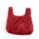 Maroon Fluffy Knot-Handle Handbag-1
