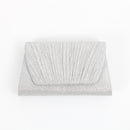Milla Silver Pleated Mini Clutch Bag with Strap-1