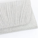 Milla Silver Pleated Mini Clutch Bag with Strap-2