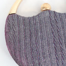 Purple Shimmer Clutch Bag with Gold-Tone Handle and Strap-2