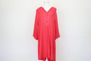 Coral Red Gold Studded V-Neck Kaftan Dress – M-1