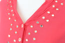 Coral Red Gold Studded V-Neck Kaftan Dress – M-5