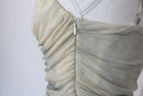 Zara Grey & Cream Ruched Spaghetti Strap Maxi Dress – L-7