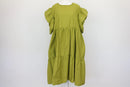 Olive Green Puff Sleeve Tiered Midi Dress – Size 44-1